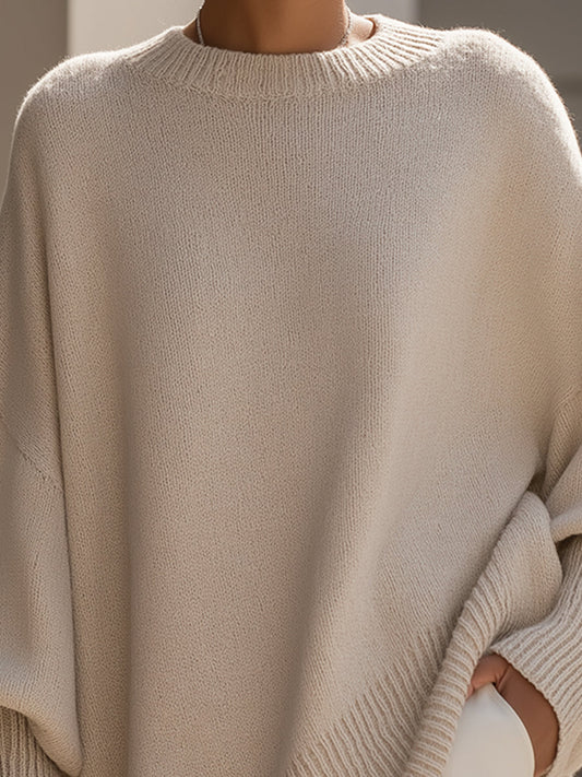 Bea - Pulôver Poncho Bege Chic