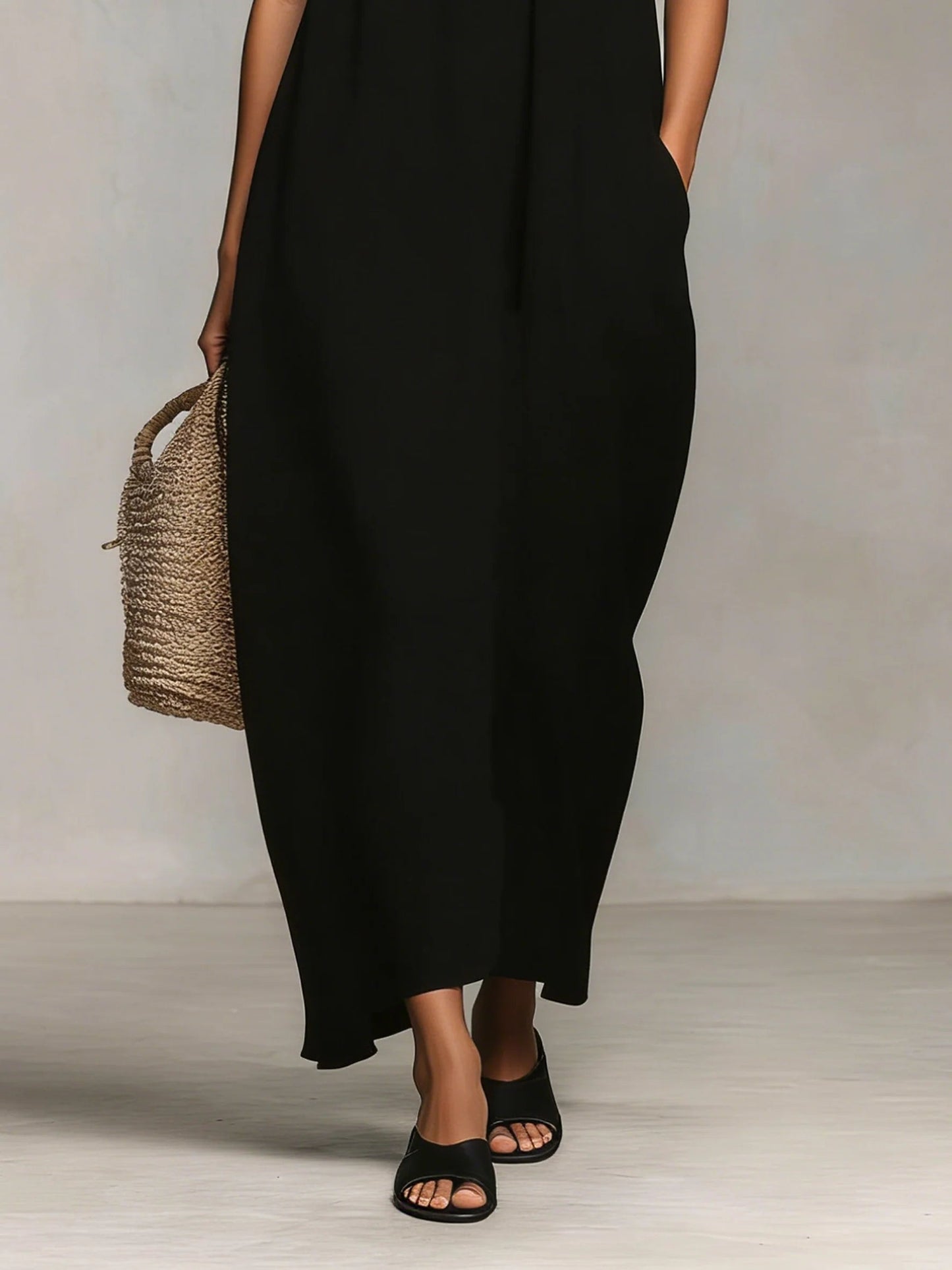 Mirelle™ | Vestido Maxi com Blocos de Cores e Alças de Espaguete