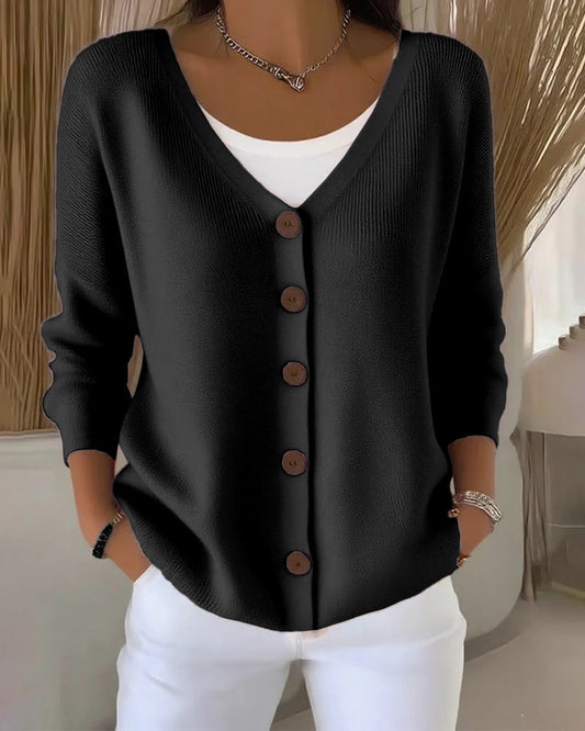 Camélia | Cardigan em malha com botões e silhueta estruturada