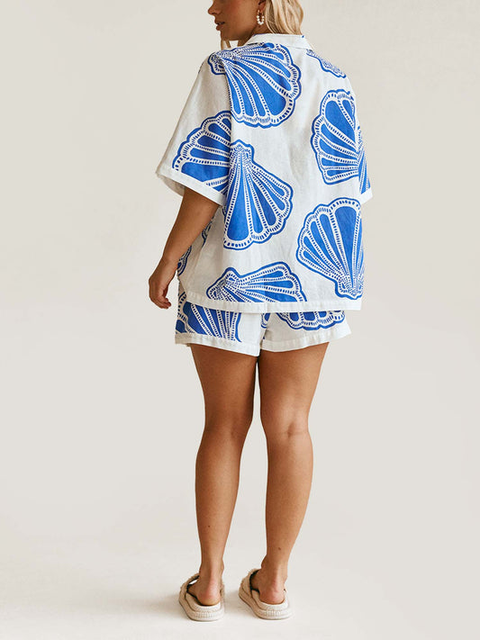 CONJUNTO ESTAMPADO CAMISA E CALÇÕES FLUIDOS