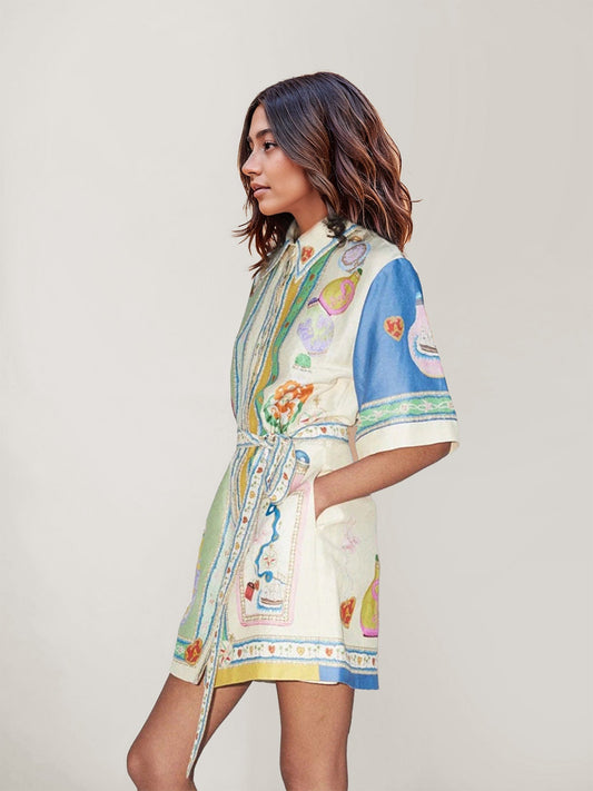 VESTIDO CAMISEIRO ESTAMPADO VINTAGE