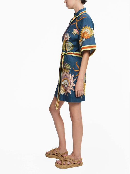 MINIVESTIDO TIPO CAMISA COM CINTO