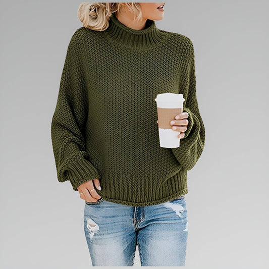 Amy - Pullover de Gola Alta Contemporâneo e Quente