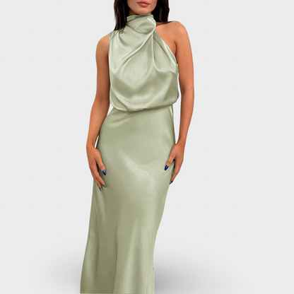 Flávia - Vestido de Cetim Glamouroso