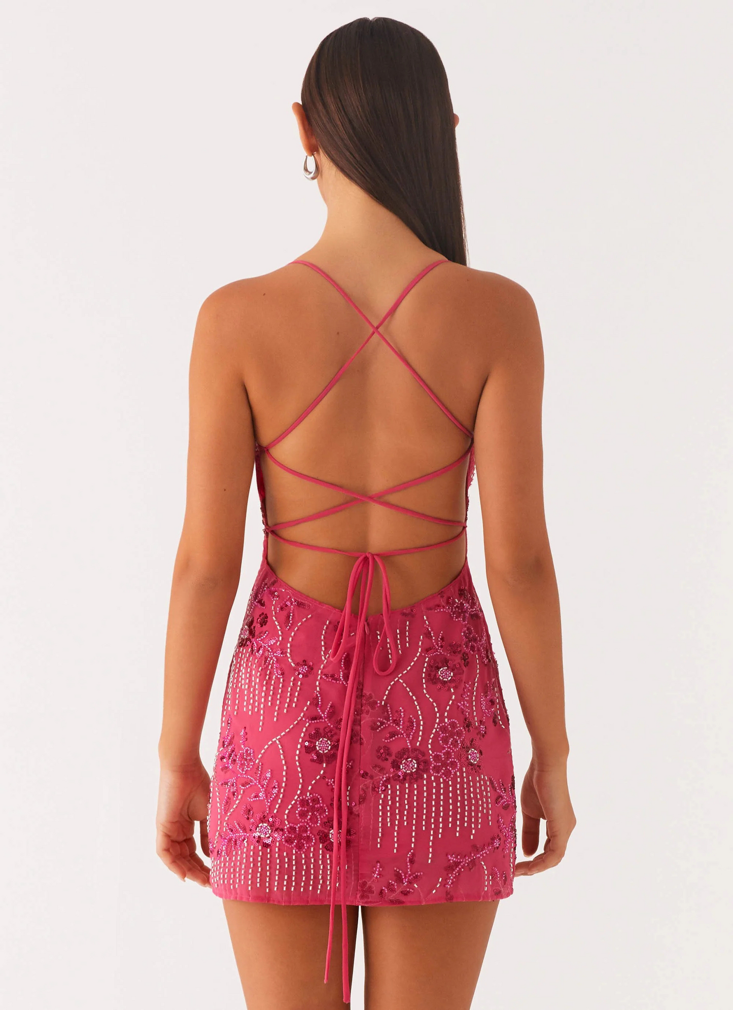 VESTIDO CURTO BORDADO COSTAS CRUZADAS