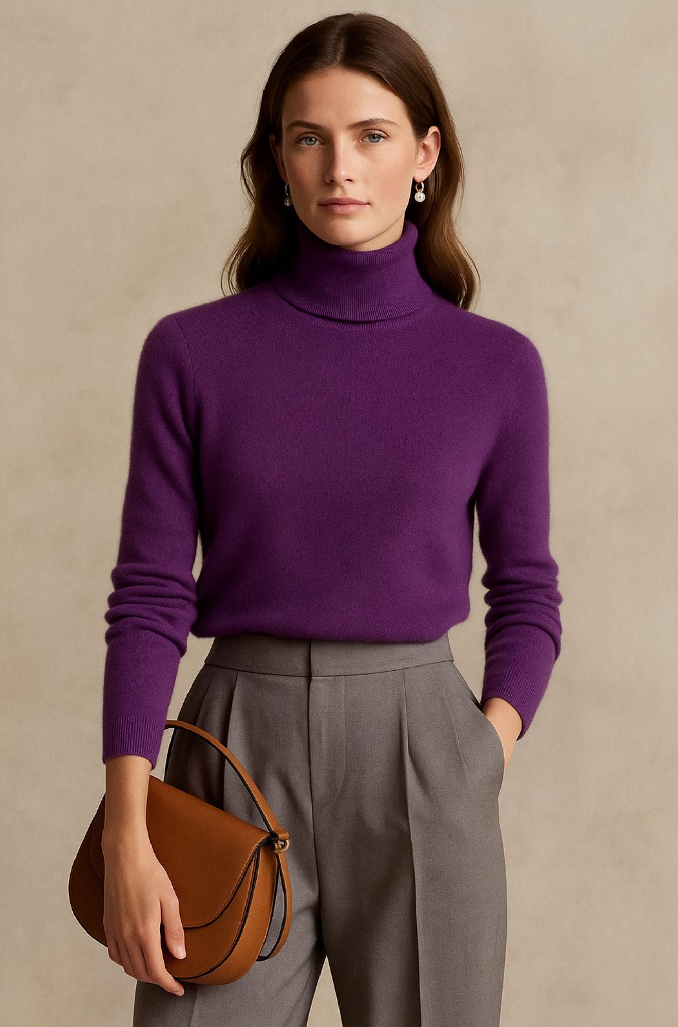 Amara - Pullover de Gola Alta Luxuoso