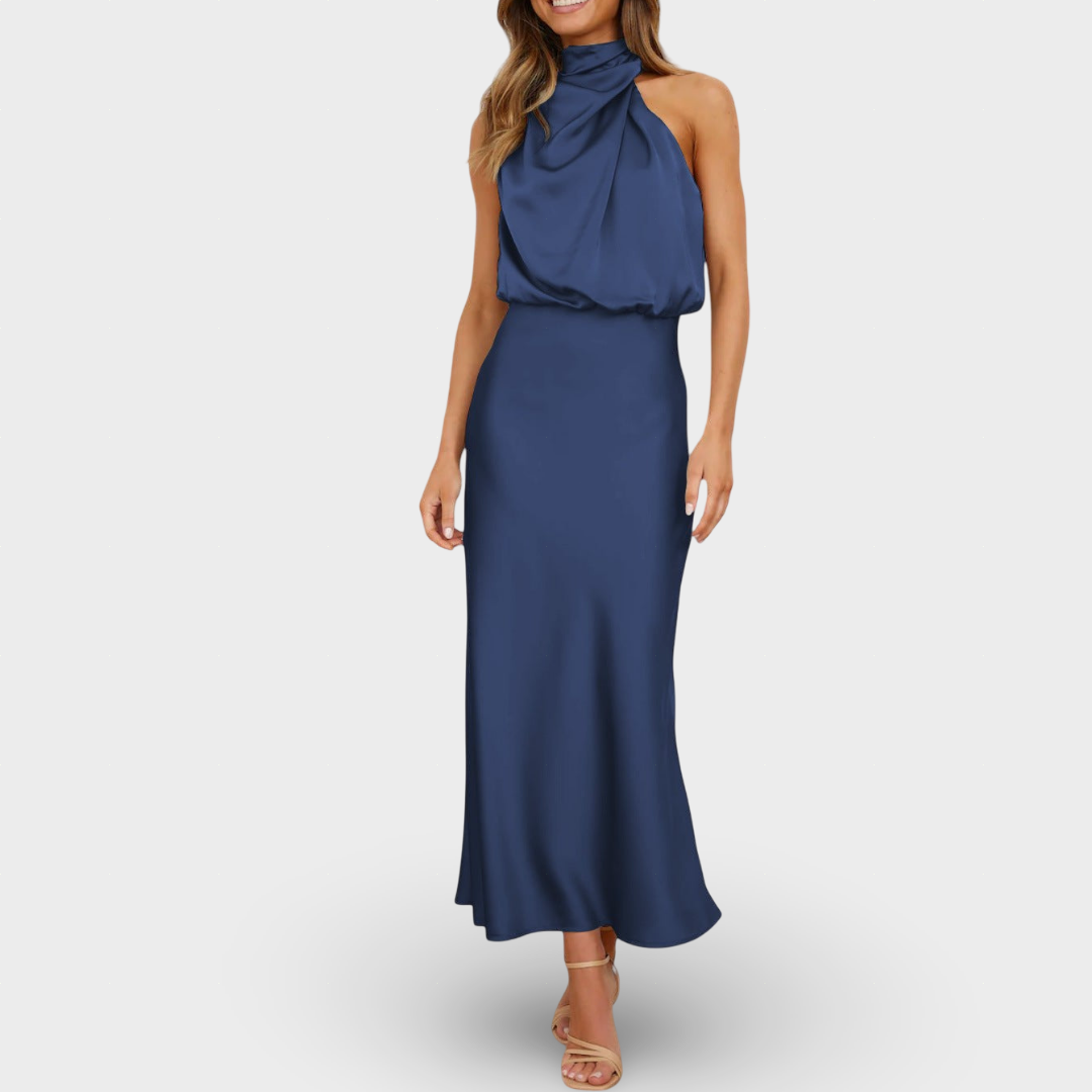 Flávia - Vestido de Cetim Glamouroso