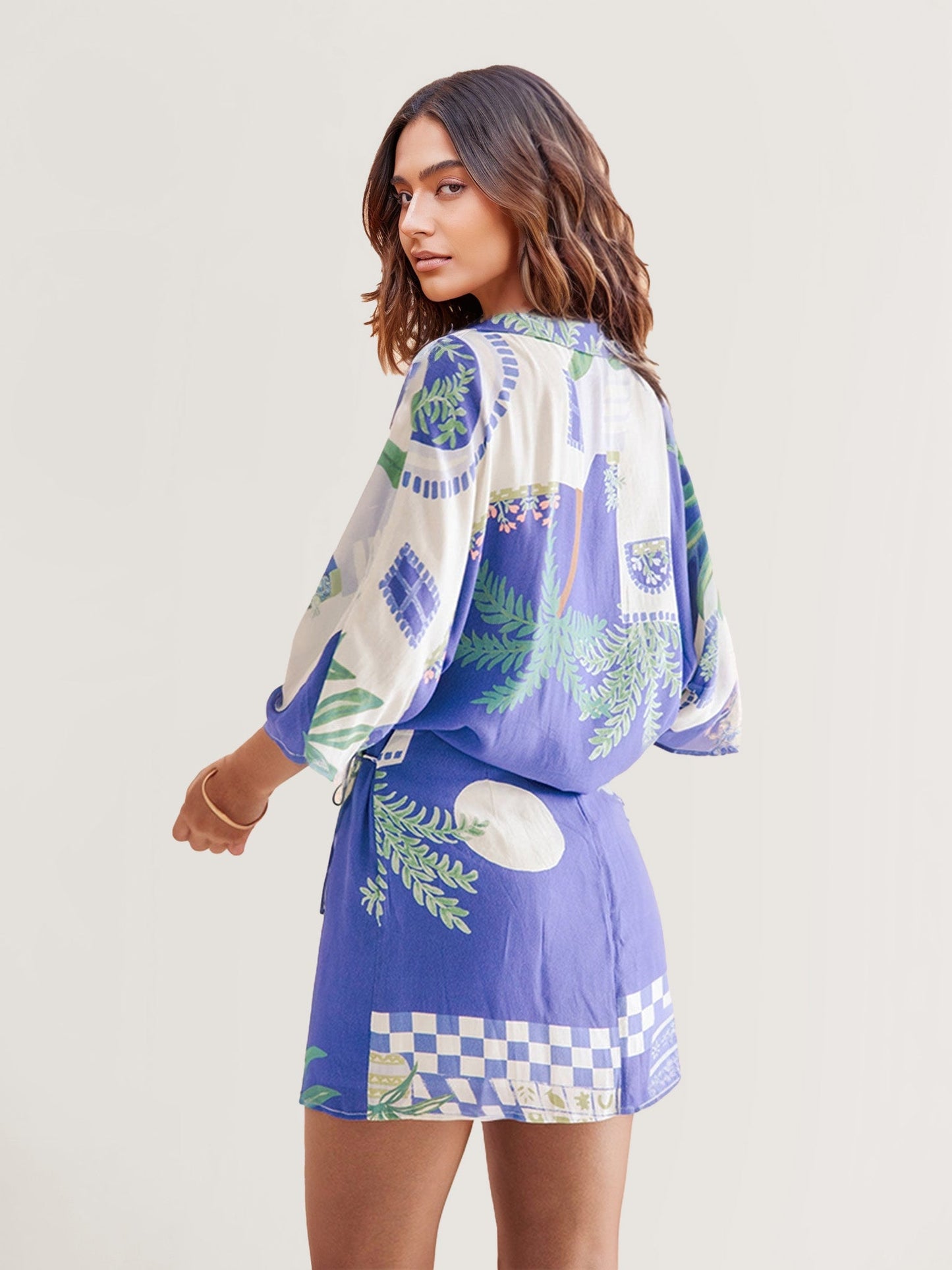 CONJUNTO CAMISEIRO ESTAMPADO CÔTE D'AZUR