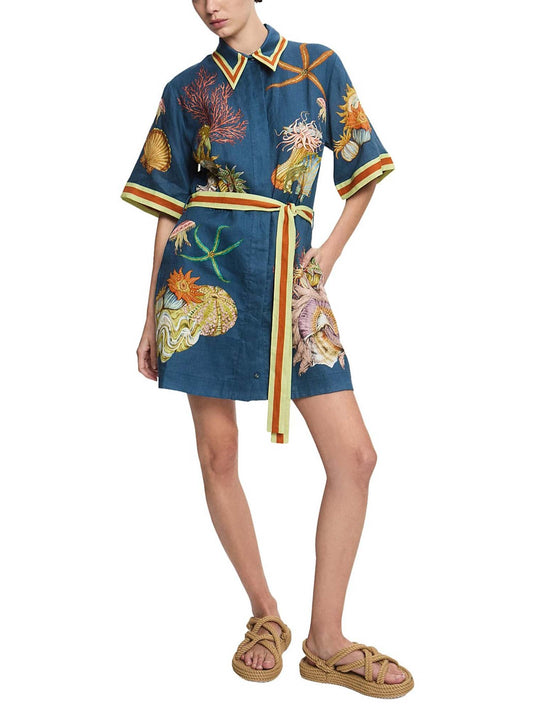 MINIVESTIDO TIPO CAMISA COM CINTO