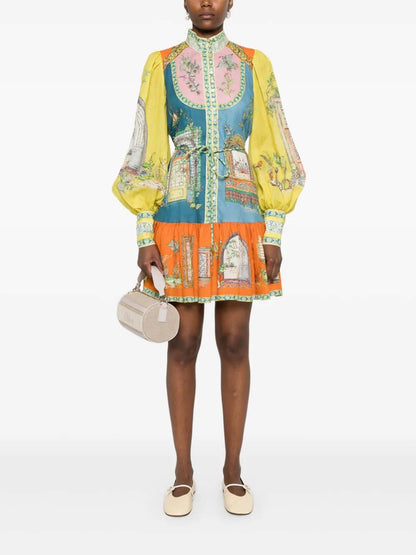 VESTIDO MINI ESTAMPADO DE INSPIRAÇÃO ARTÍSTICA