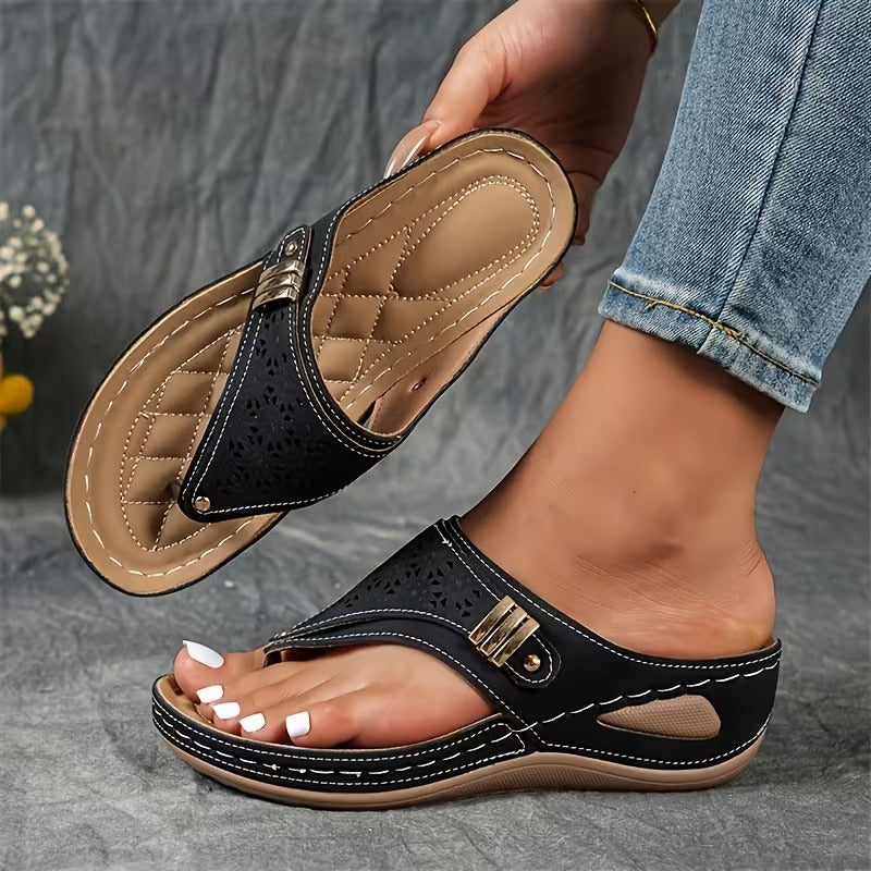 Aria™ - Sandálias Compensadas Conforto & Suporte