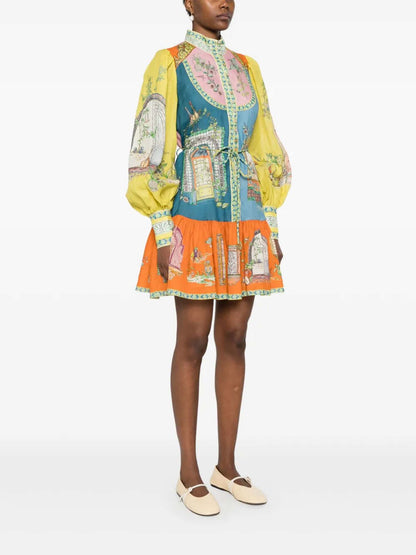 VESTIDO MINI ESTAMPADO DE INSPIRAÇÃO ARTÍSTICA