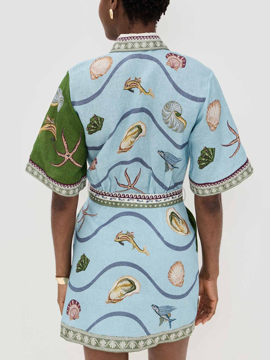 CONJUNTO CAMISEIRO ESTAMPADO MEDITERRÂNICO