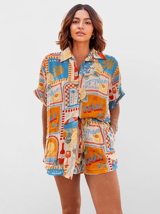 CONJUNTO CAMISA OVERSIZE E CALÇÕES ESTAMPADOS