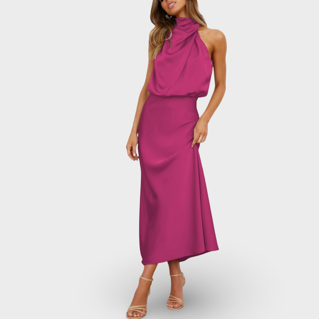 Flávia - Vestido de Cetim Glamouroso