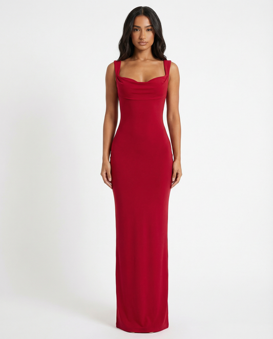 VESTIDO COMPRIDO COSTAS ABERTAS COM LAÇO