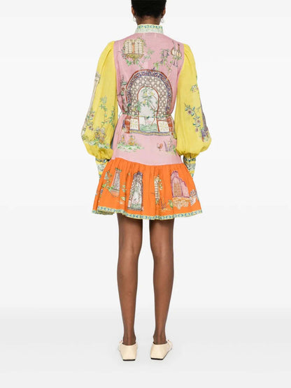 VESTIDO MINI ESTAMPADO DE INSPIRAÇÃO ARTÍSTICA