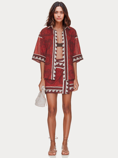 CONJUNTO DE DUAS PEÇAS COM ESTAMPADO TRIBAL