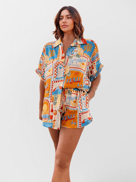 CONJUNTO CAMISA OVERSIZE E CALÇÕES ESTAMPADOS