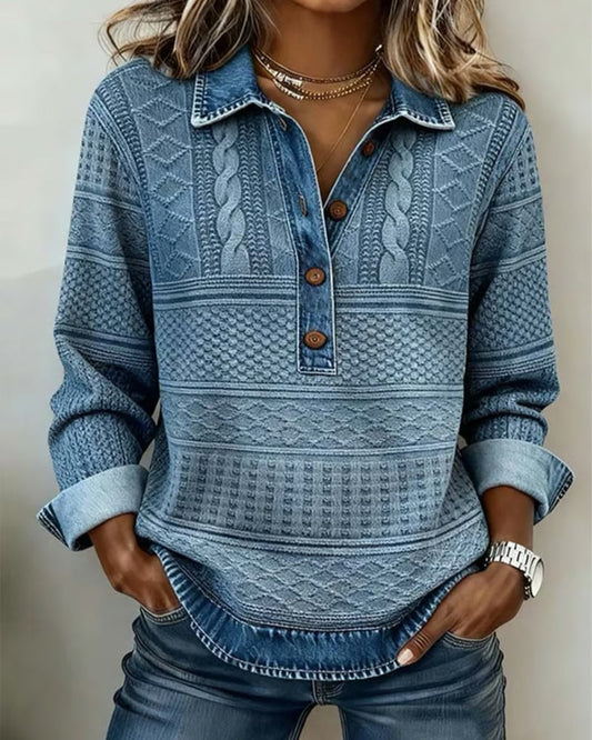 Sofia - Pull Descontraído de Denim