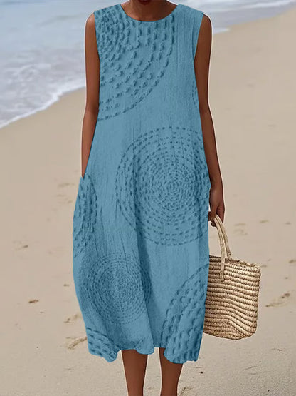 Ana - Vestido Maxi Sem Mangas Texturizado