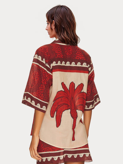 CONJUNTO DE DUAS PEÇAS COM ESTAMPADO TRIBAL