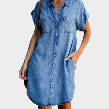 Vestido de ganga descontraído