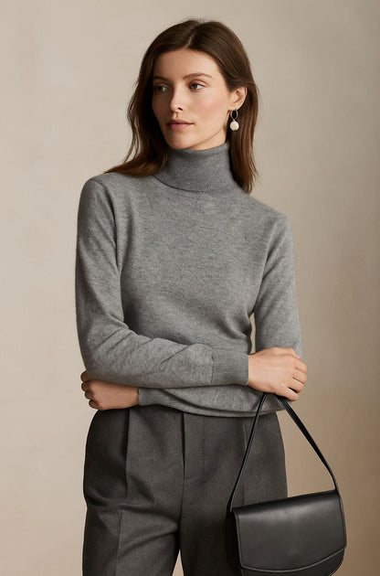 Amara - Pullover de Gola Alta Luxuoso