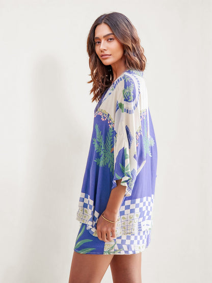 CONJUNTO CAMISEIRO ESTAMPADO CÔTE D'AZUR