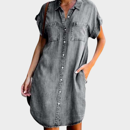 Vestido de ganga descontraído