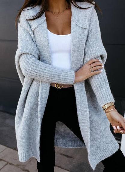 Élodie | Cardigan longo em malha com capuz