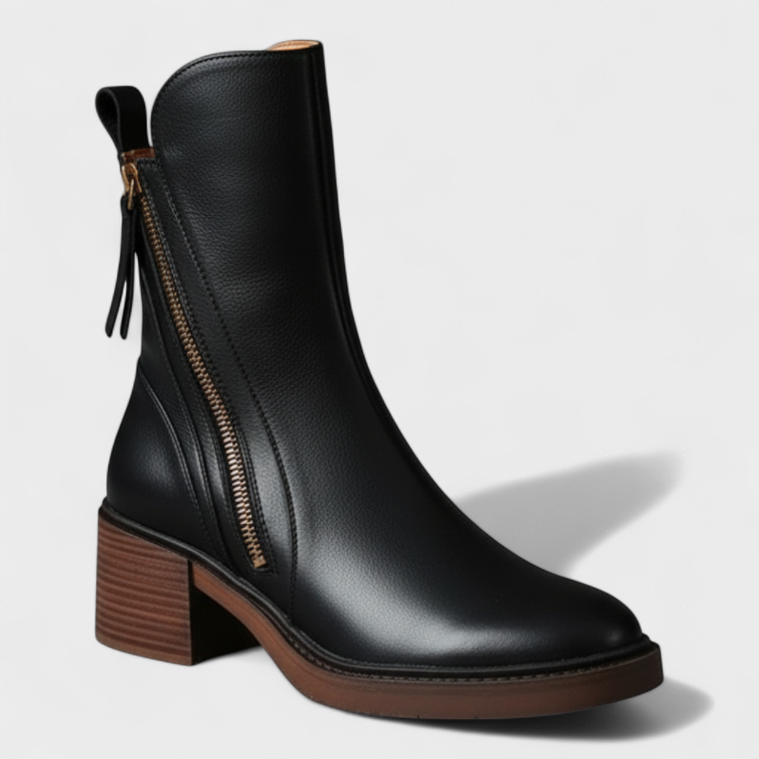 Clara - Bota de Couro Elegante