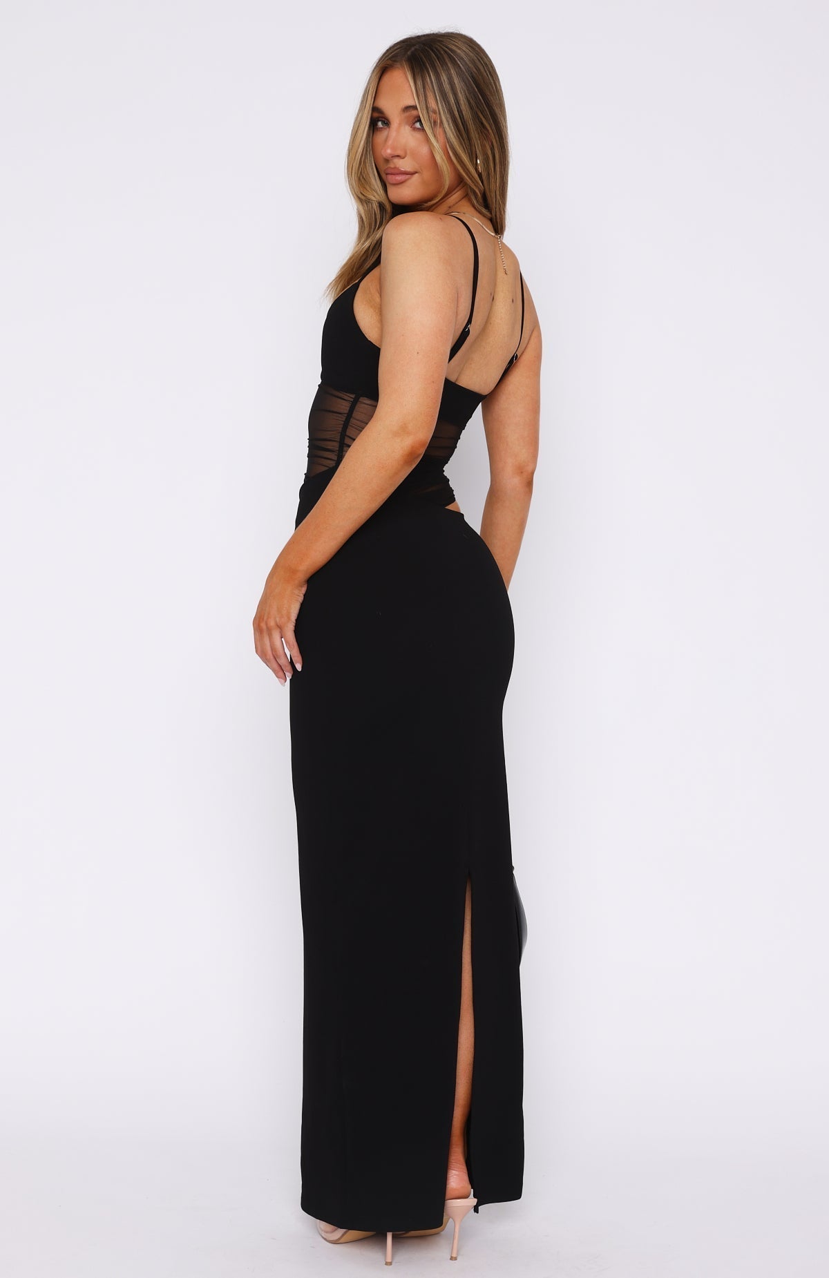 VESTIDO COMPRIDO CUT OUT COM MALHA