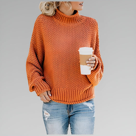 Amy - Pullover de Gola Alta Contemporâneo e Quente