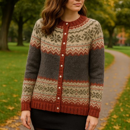 Apolline | Cardigan com padrão nórdico para mulher | Tendência