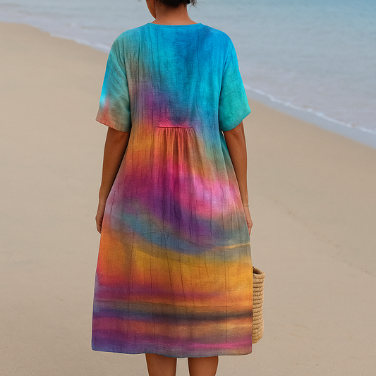 Ema - Vestido Tie-Dye ao Pôr do Sol