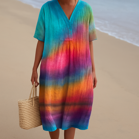 Ema - Vestido Tie-Dye ao Pôr do Sol