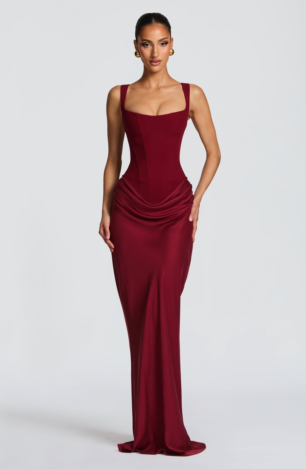VESTIDO LONGO ESPARTILHO DRAPEADO