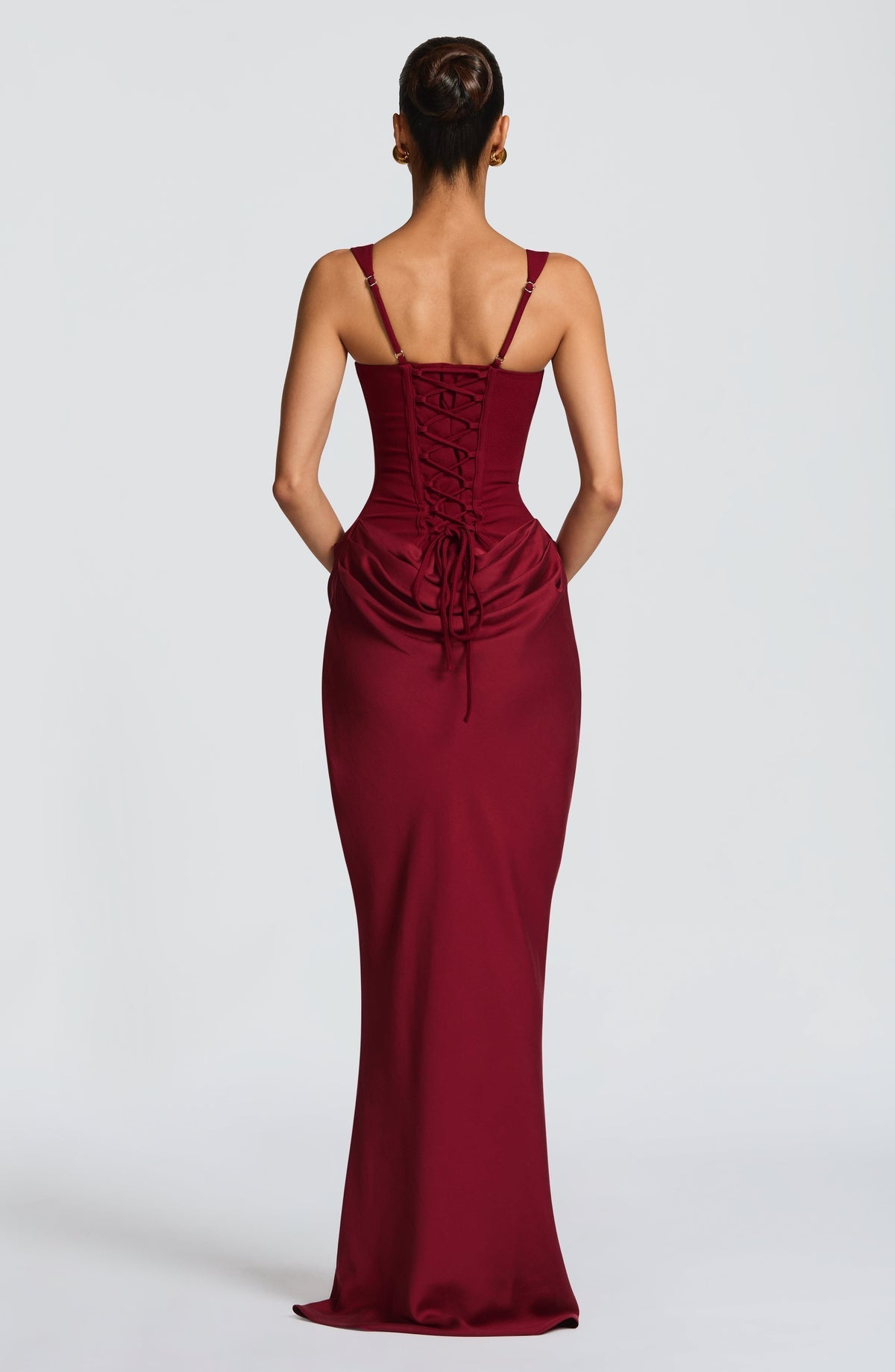VESTIDO LONGO ESPARTILHO DRAPEADO