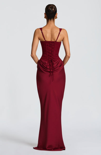 VESTIDO LONGO ESPARTILHO DRAPEADO