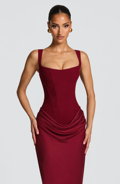 VESTIDO LONGO ESPARTILHO DRAPEADO