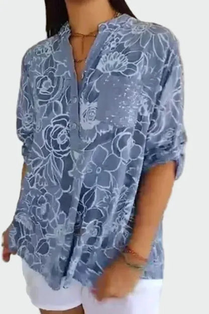 Johanne | Blusa de flores azuis