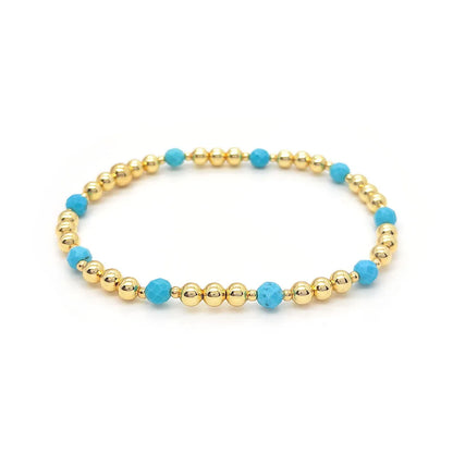 Pulseira com Charme em Cruz de Pérolas Turquesas Vintage
