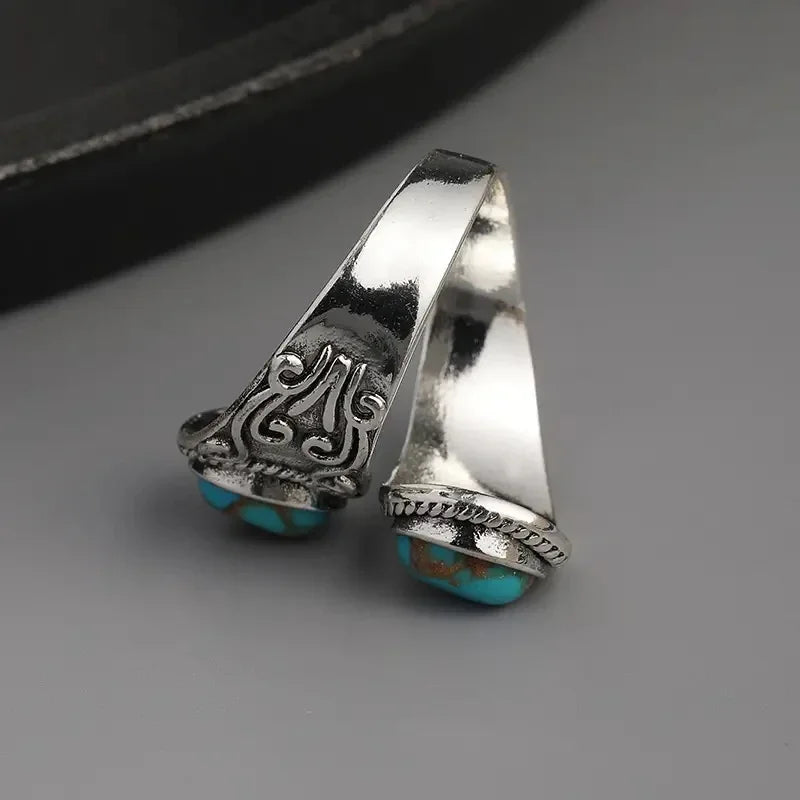 Anel Banda em Turquesa Vintage Elegante