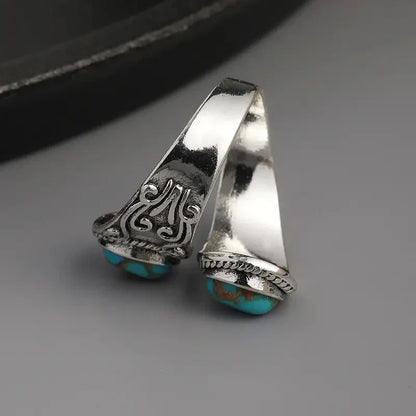 Anel Banda em Turquesa Vintage Elegante