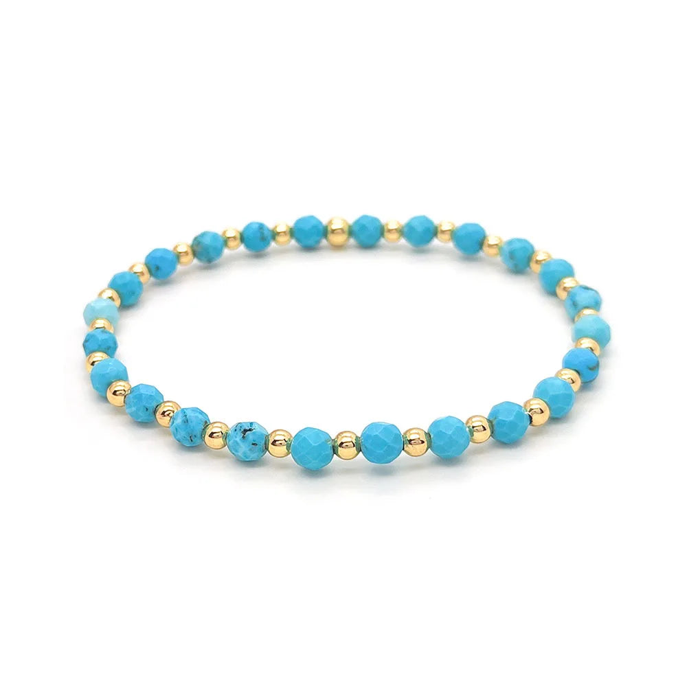 Pulseira com Charme em Cruz de Pérolas Turquesas Vintage
