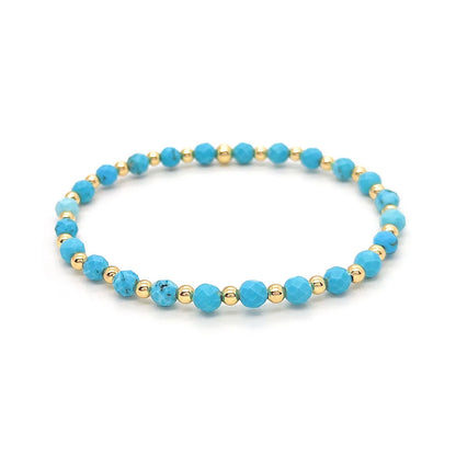 Pulseira com Charme em Cruz de Pérolas Turquesas Vintage