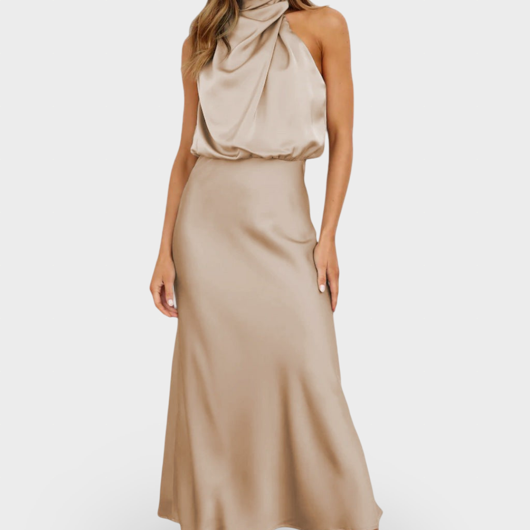 Flávia - Vestido de Cetim Glamouroso