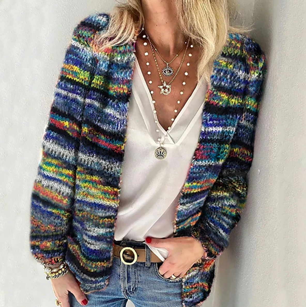 Cleo - Cardigan Elegante Multicolorido