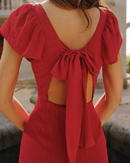 LOU - VESTIDO LARGO DE JACQUARD CON CUELLO CORAZÓN